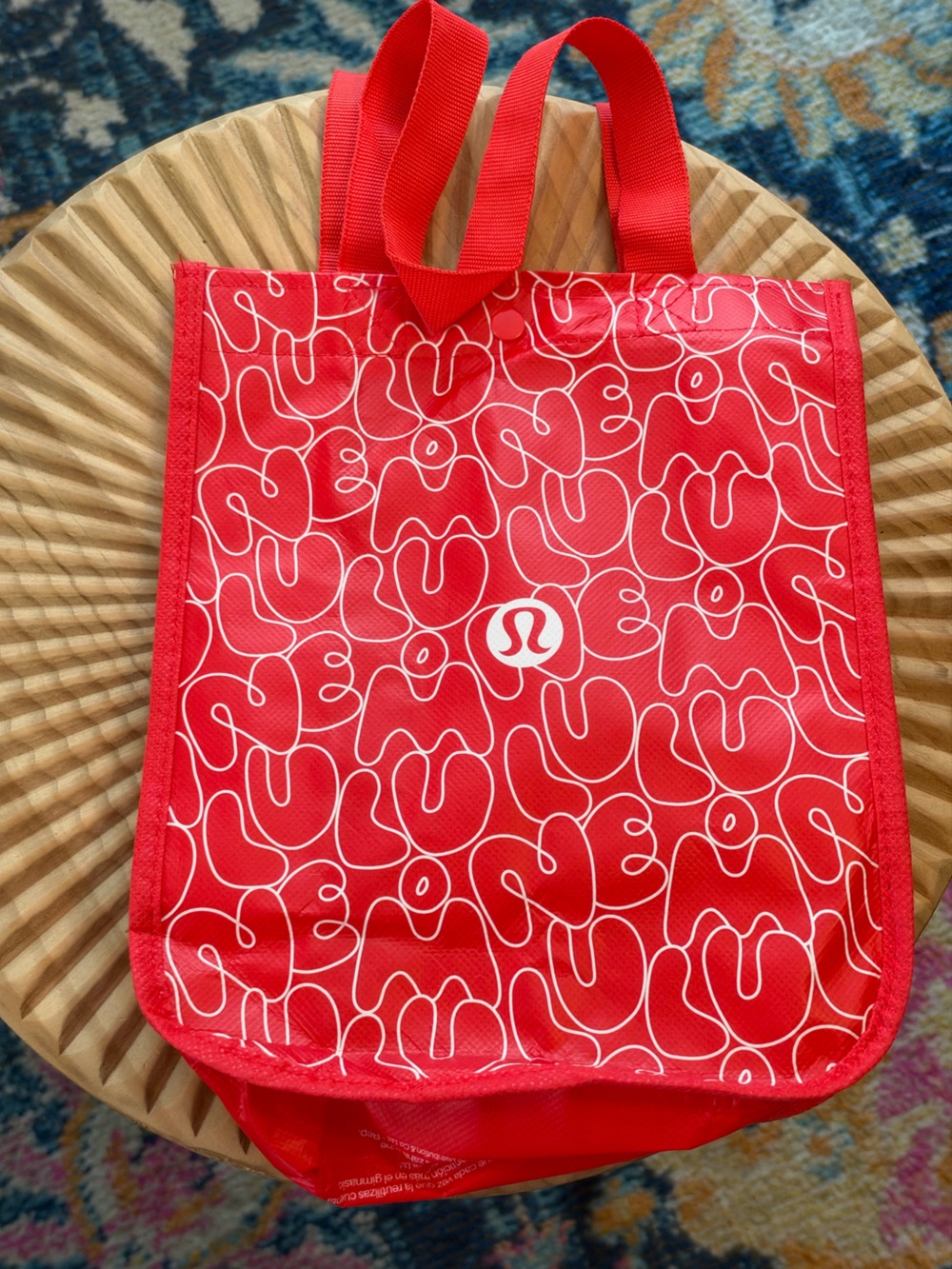 Lululemon limited-edition reusable shopping tote Red and White New